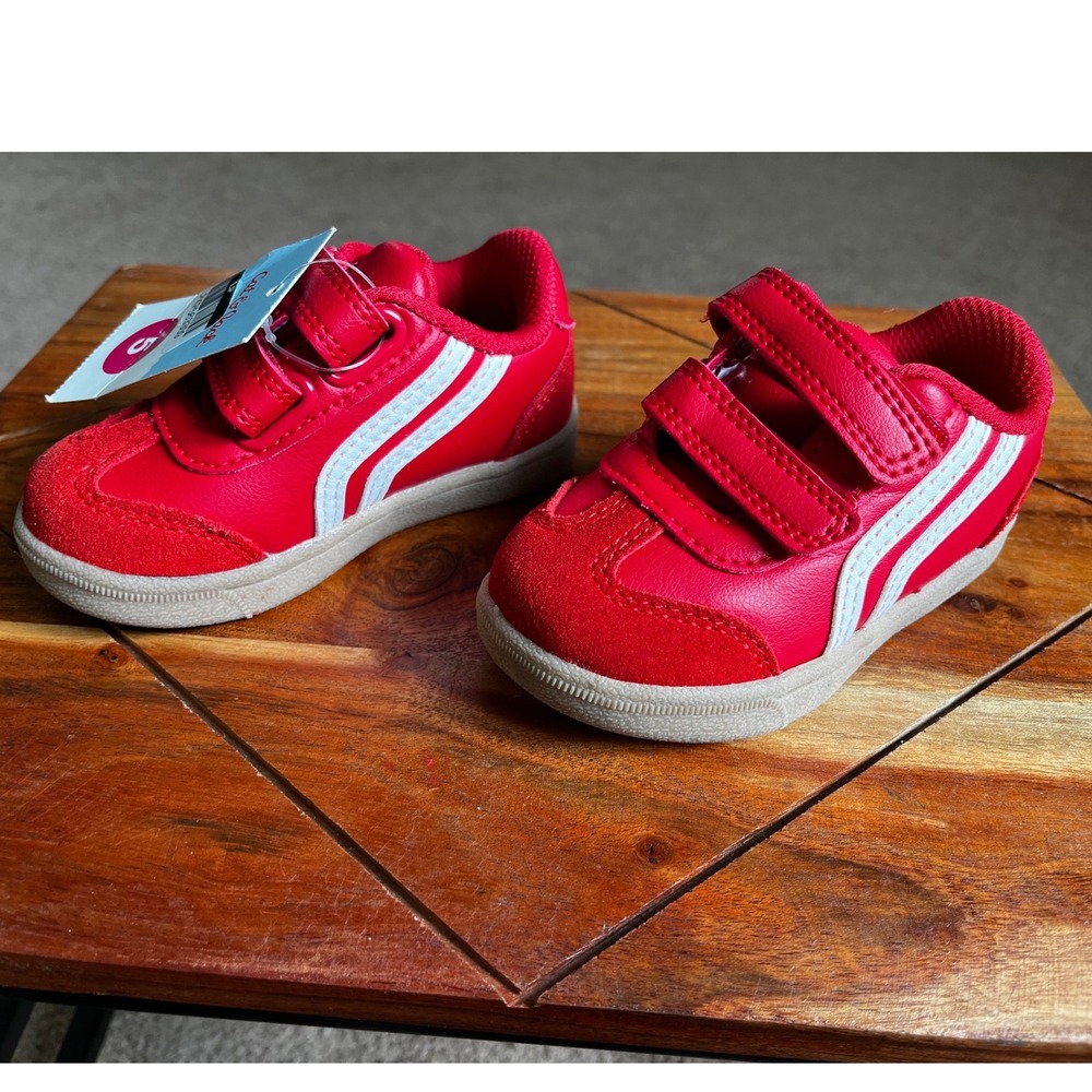Cat & Jack Parker Toddler Red Sneakers Hook and Loop Athletic‎ Shoes Size 5 NEW
